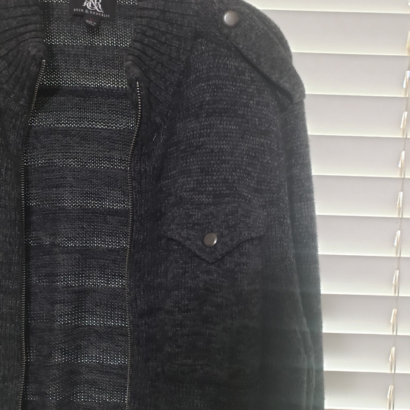Rock & Republic L marled grey button details chest & side pockets zipup … - Picture 6 of 10